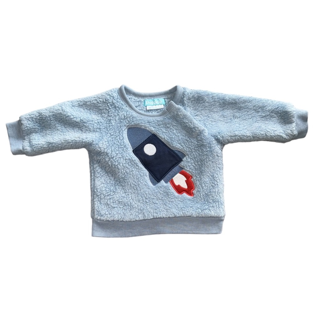 3 FOR $10 PEKKLE 3M Blue Sherpa Rocket Sweater